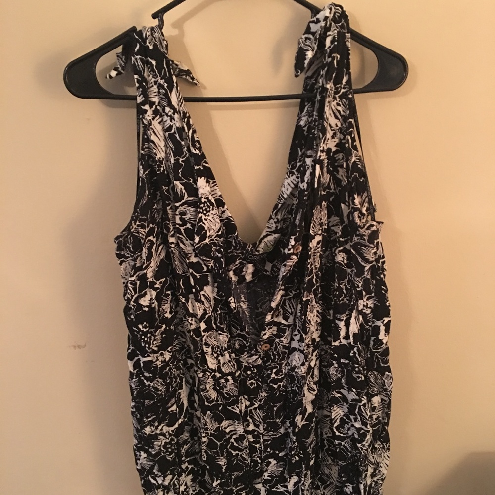 PLUS SIZE // FOREVER 21 Black & White Print ROMPER